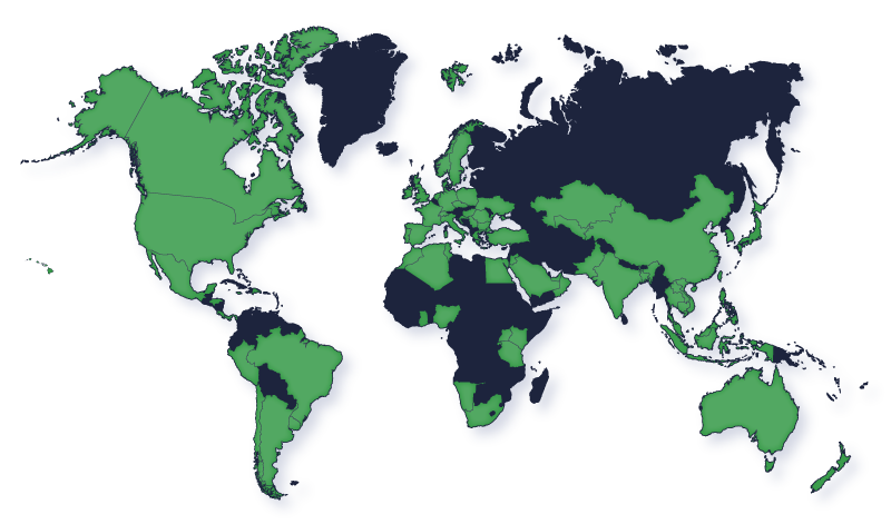 Map of PVEL's Global Reach
